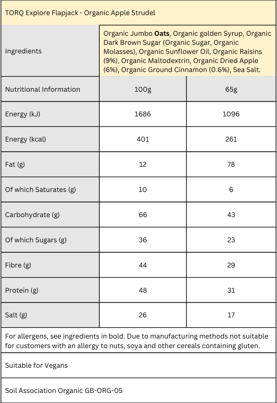 EXPLORE Organic Apple Strudel Flapjack (Box 20)