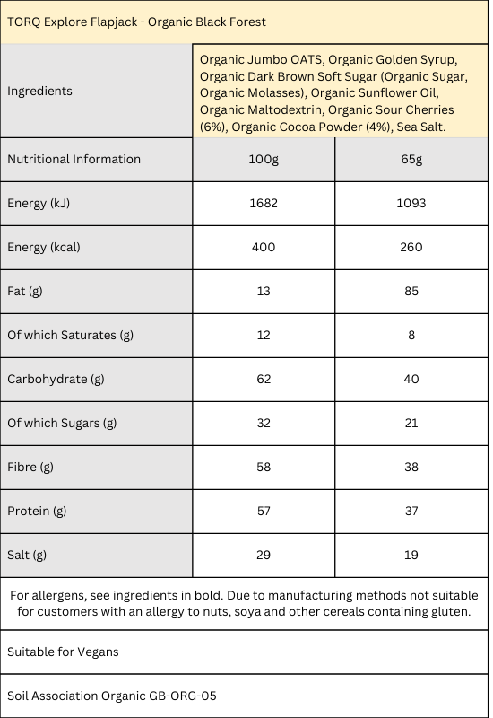 EXPLORE Organic Black Forest Flapjack (Single)