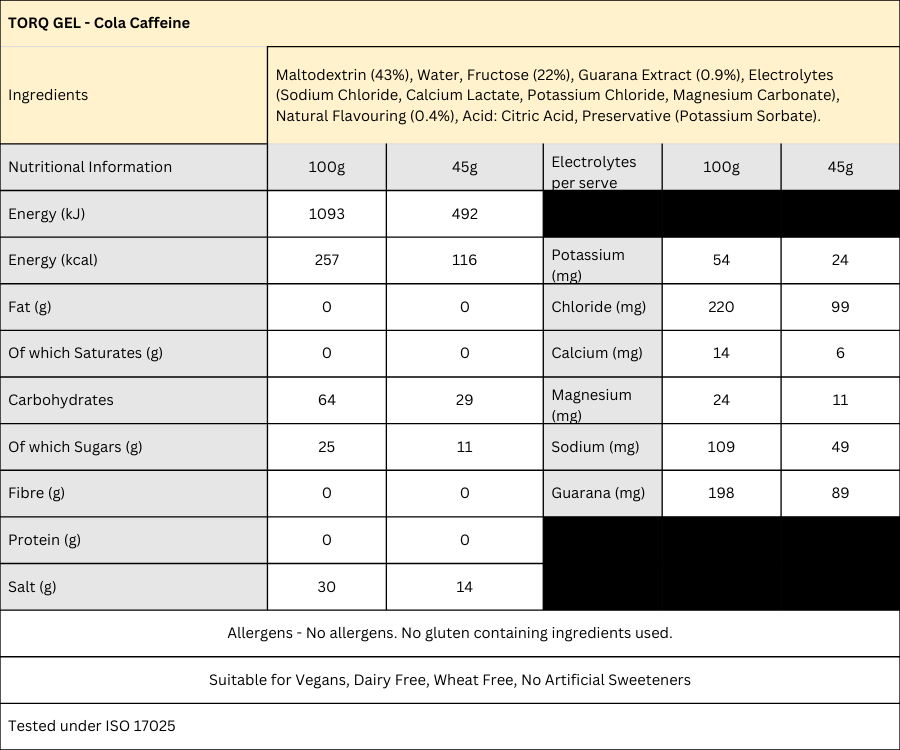 GEL Cola Caffeine with Guarana (Single)