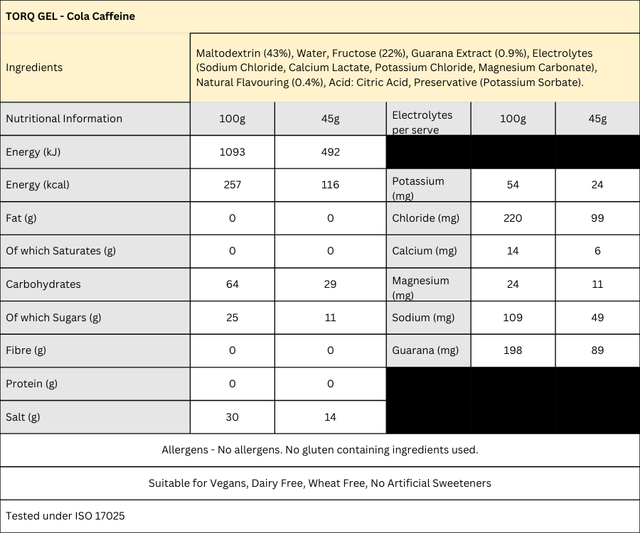 GEL Cola Caffeine with Guarana (Box 15)