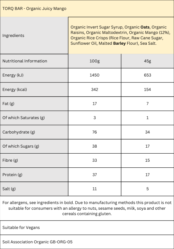 BAR Organic Juicy Mango (Box 15)