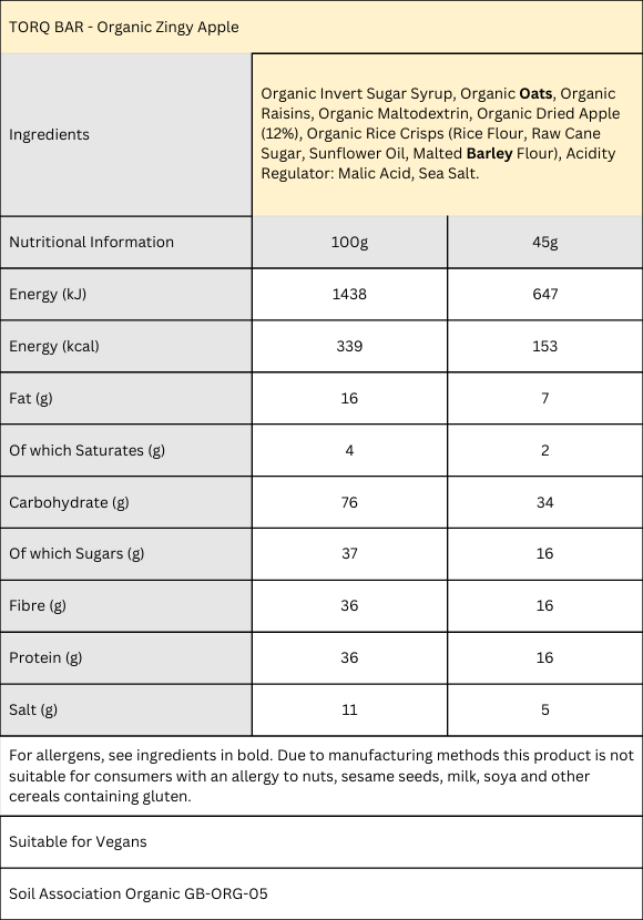 BAR Organic Zingy Apple (Box 15)