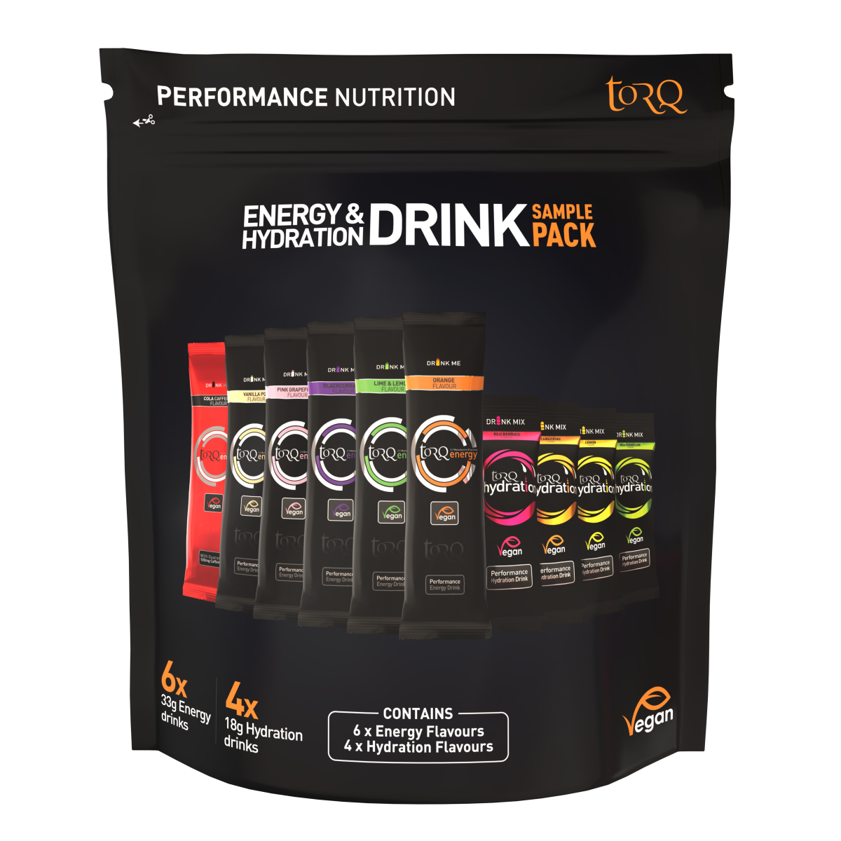 Sample Pack 10 Energy & Hydration Drinks Sachets (6 Energy, 4 Hydr.)