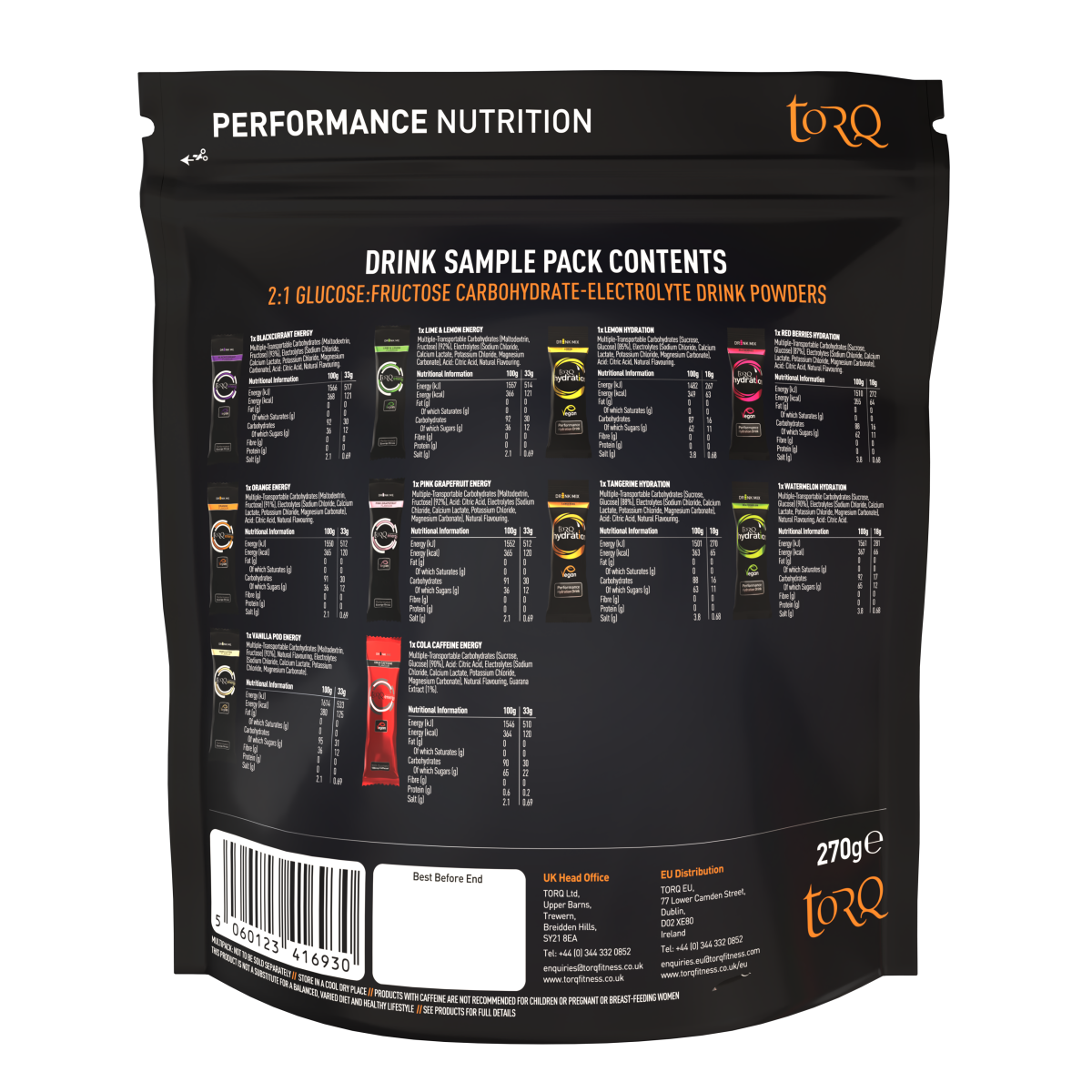 Sample Pack 10 Energy & Hydration Drinks Sachets (6 Energy, 4 Hydr.)